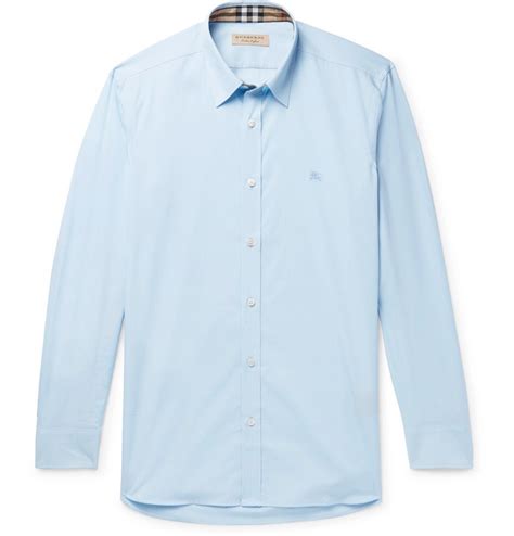 blue and black burberry shirt|blue burberry shirt men.